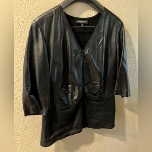 Lafayette 148 Stunning Black Leather Zip Up Jacket